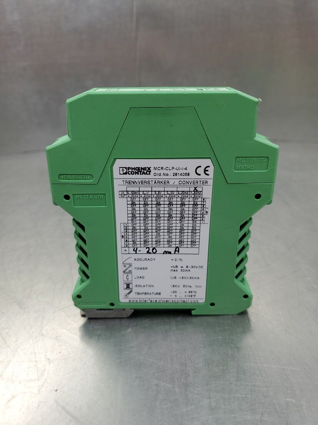 Phoenix Contact MCR-CLP-UI-I-4 (Ord.No.2814058) Converter Module.          3C-29