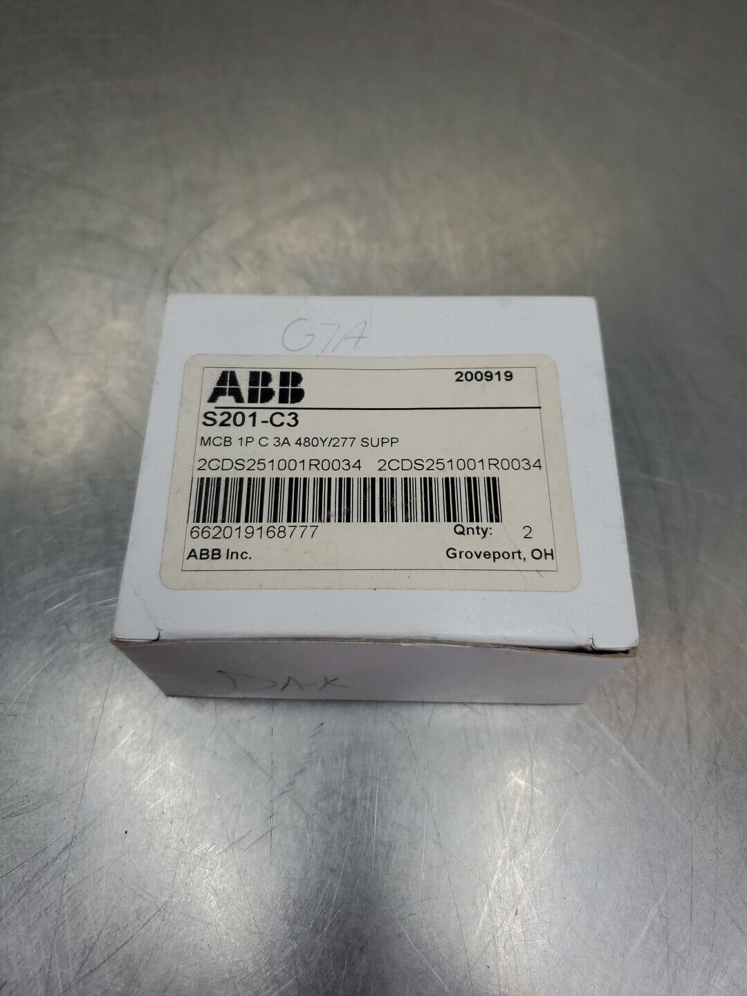 ABB S201-C3 Circuit Breaker, (2CDS251001R0034) LOT of 2.                   4B-37