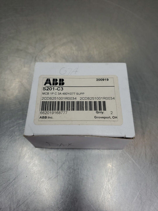 ABB S201-C3 Circuit Breaker, (2CDS251001R0034) LOT of 2.                   4B-37