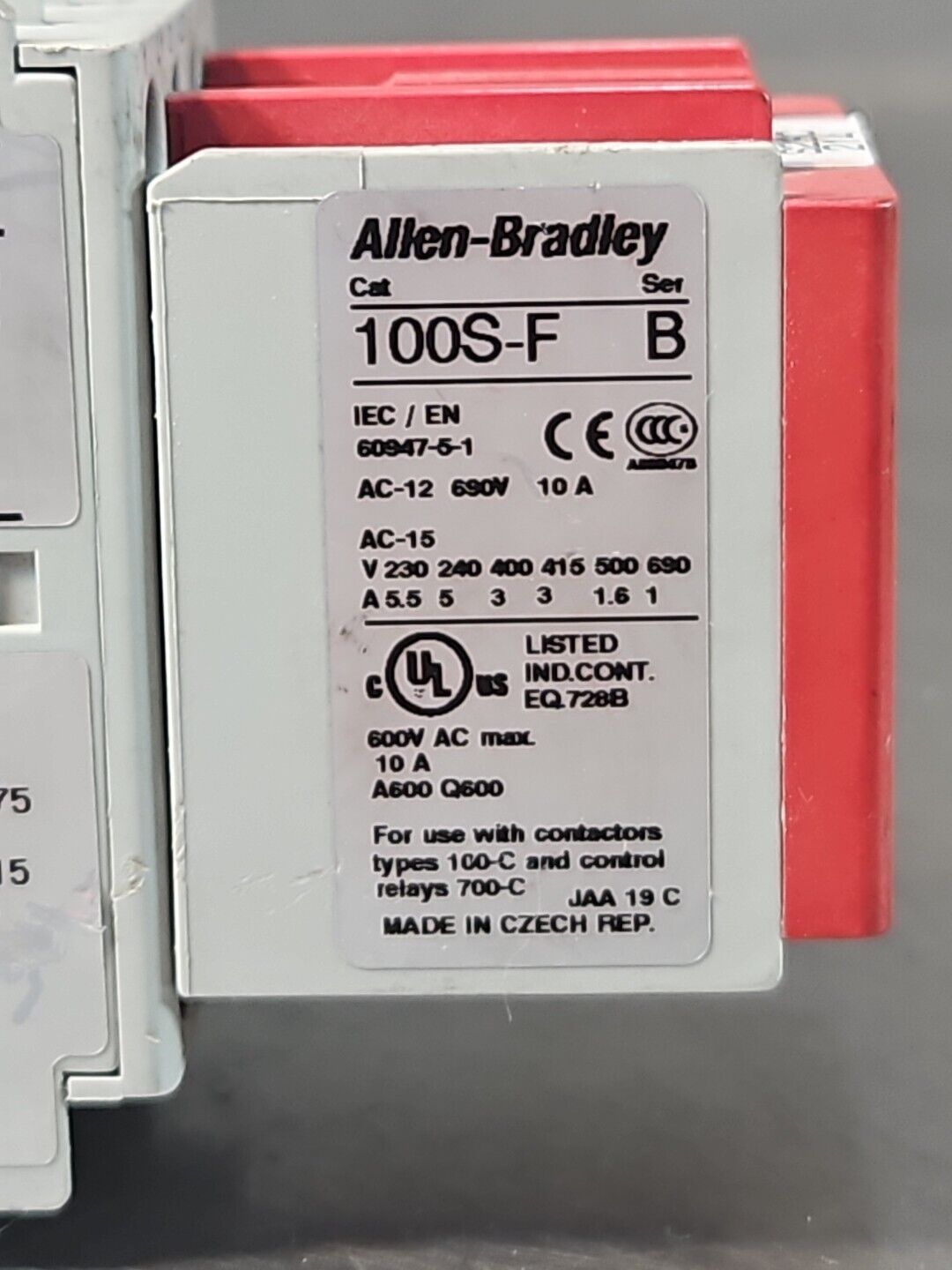 Allen Bradley 100S-C16DJ14C Series B Safety Contactor Assy                loc4C4