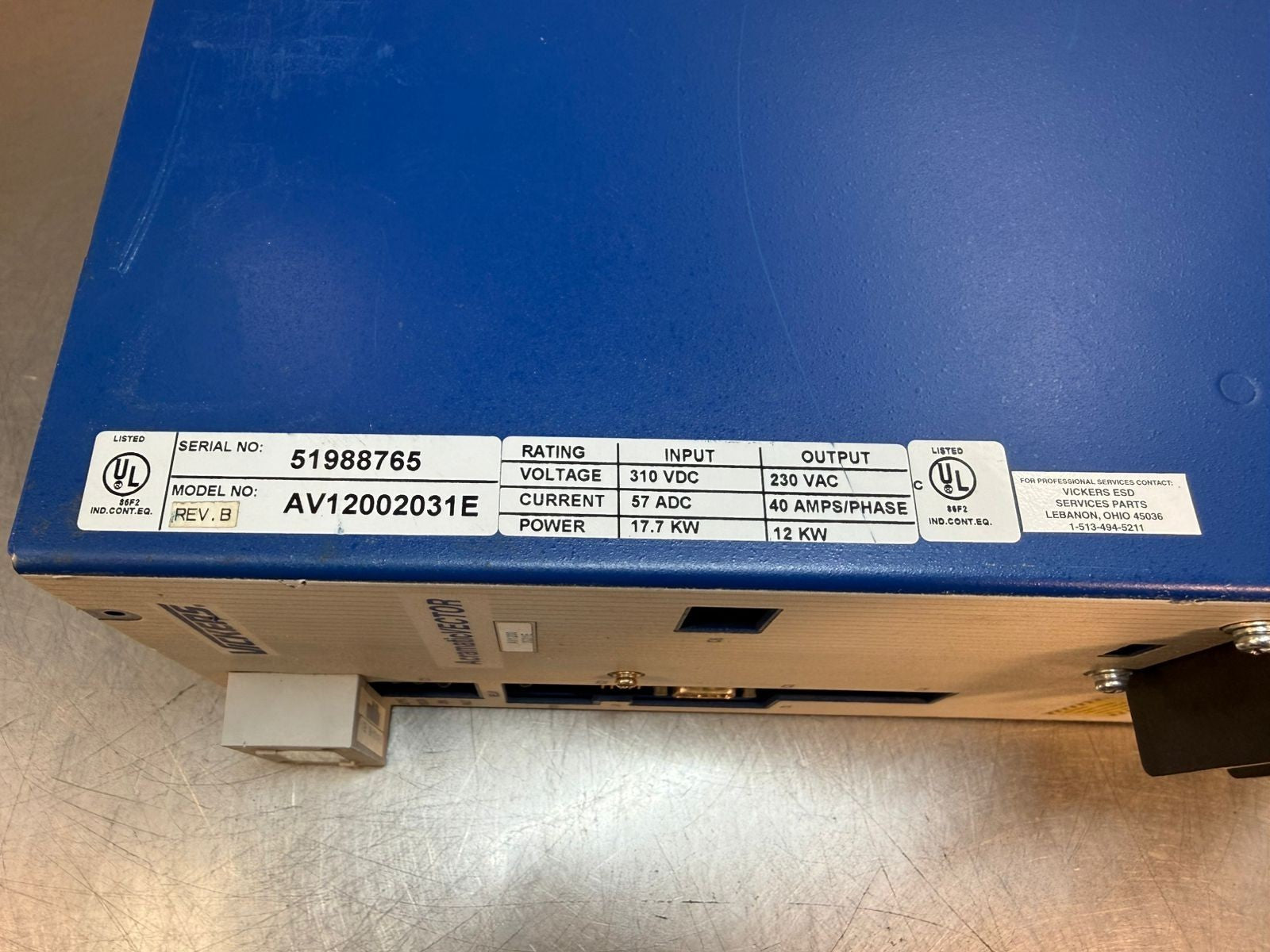 Vickers AV12002031E Power Supply AV1200-2031E                            (6.5.1)