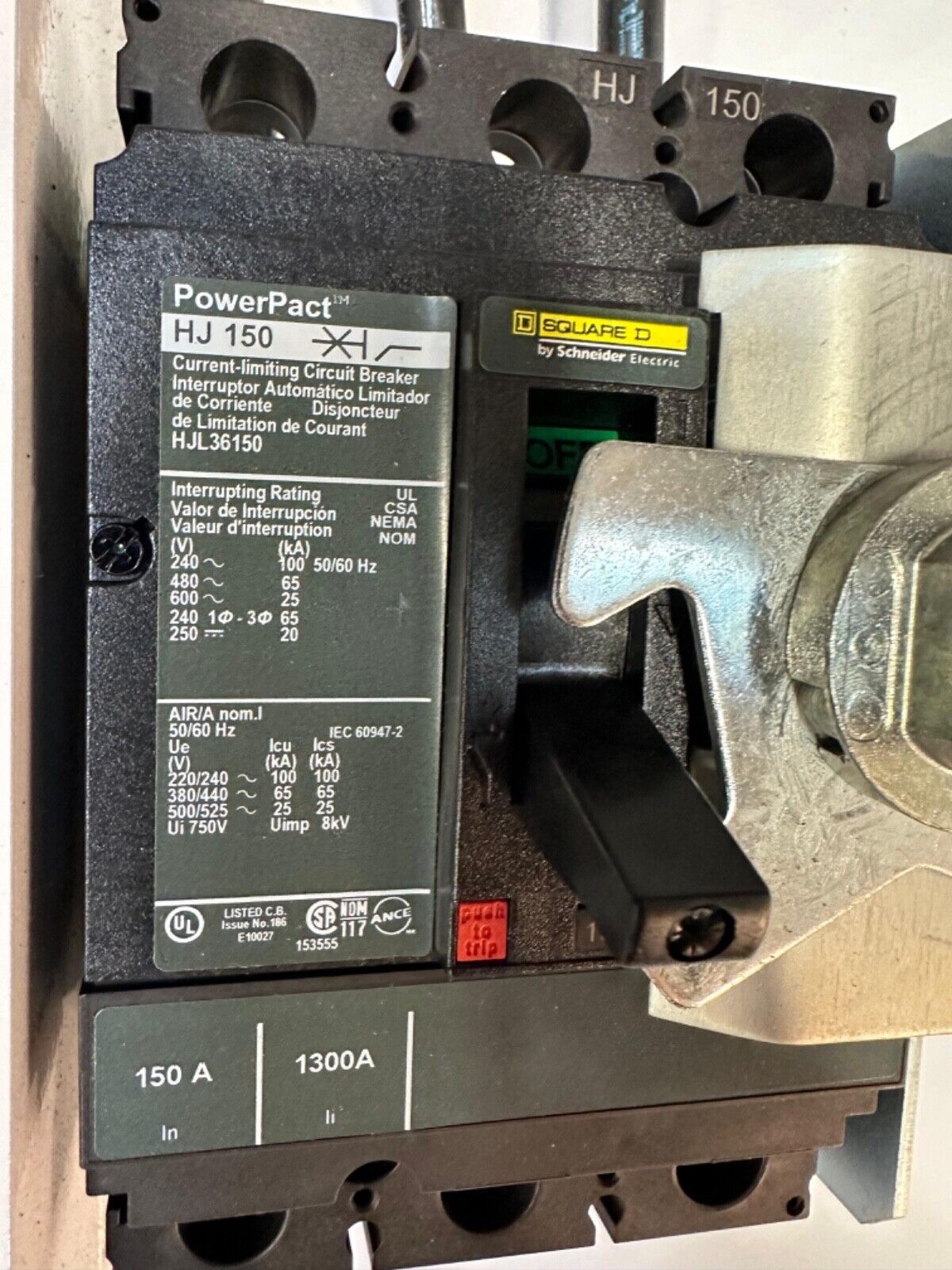 Circuit Breaker HJL36150 + square D 9421LH3 +BOX (1A/B)