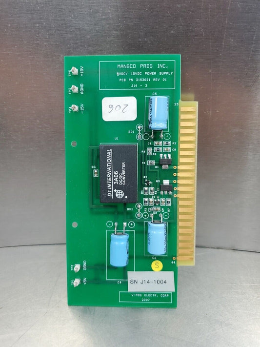 Mansco 3153021 Rev. 01 Power Supply Circuit Board.                          3E-8