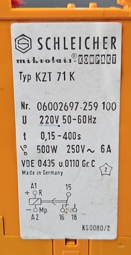 Schleicher - KZT 71 K Time Delay Relay                                   loc4C4