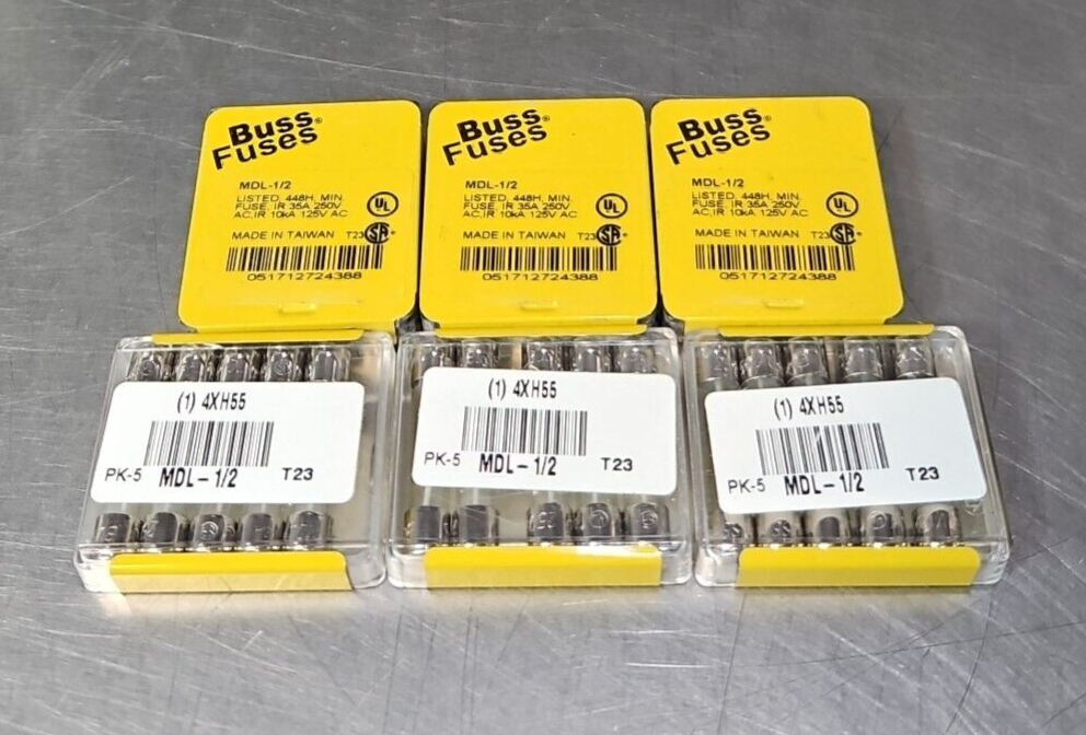 Bussmann MDL-1/2 Buss Small Dimension Fuse Lot Of 30                     loc4D25