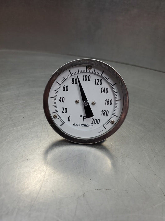 Ashcroft IOPI-B #A/5 0-200 Degree F Temperature Gauge.                     6D-11