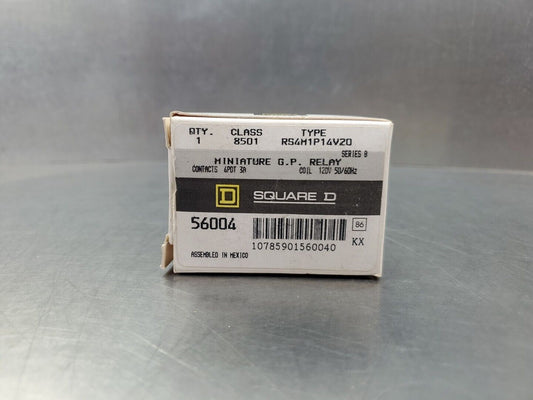 SQUARE D RS4M1P14V20 SER. B Minature G.P RELAY, 3A 120V Coil       4E-27