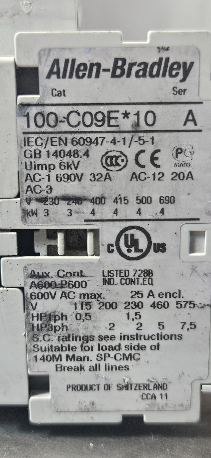 Allen Bradley 100S-C09EJ14C SerA Safety Contactor                       (BIN644)