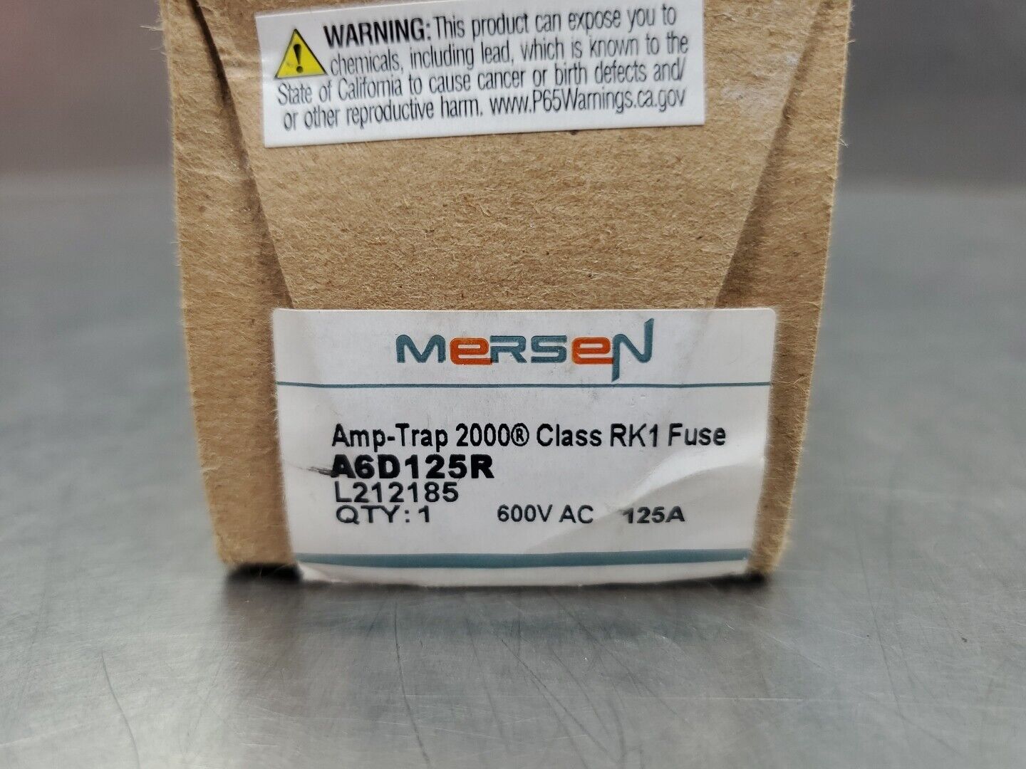 Mersen Amp-Trap 2000 A6D125R Fuse, 125A 600VAC.                            4B-38