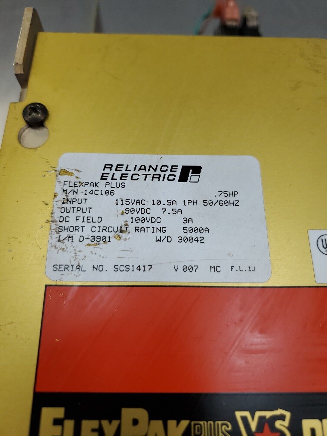 RELIANCE ELECTRIC 14C106 FlexPak PLUS 0.75HP DC Drive.                        4C