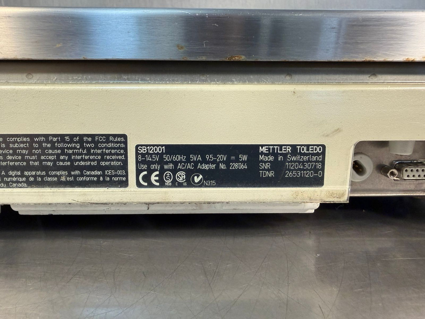 Mettler Toledo SB12001 Scale Monobloc Dig. Scale Lab. Max 12100g   (6.6.3)