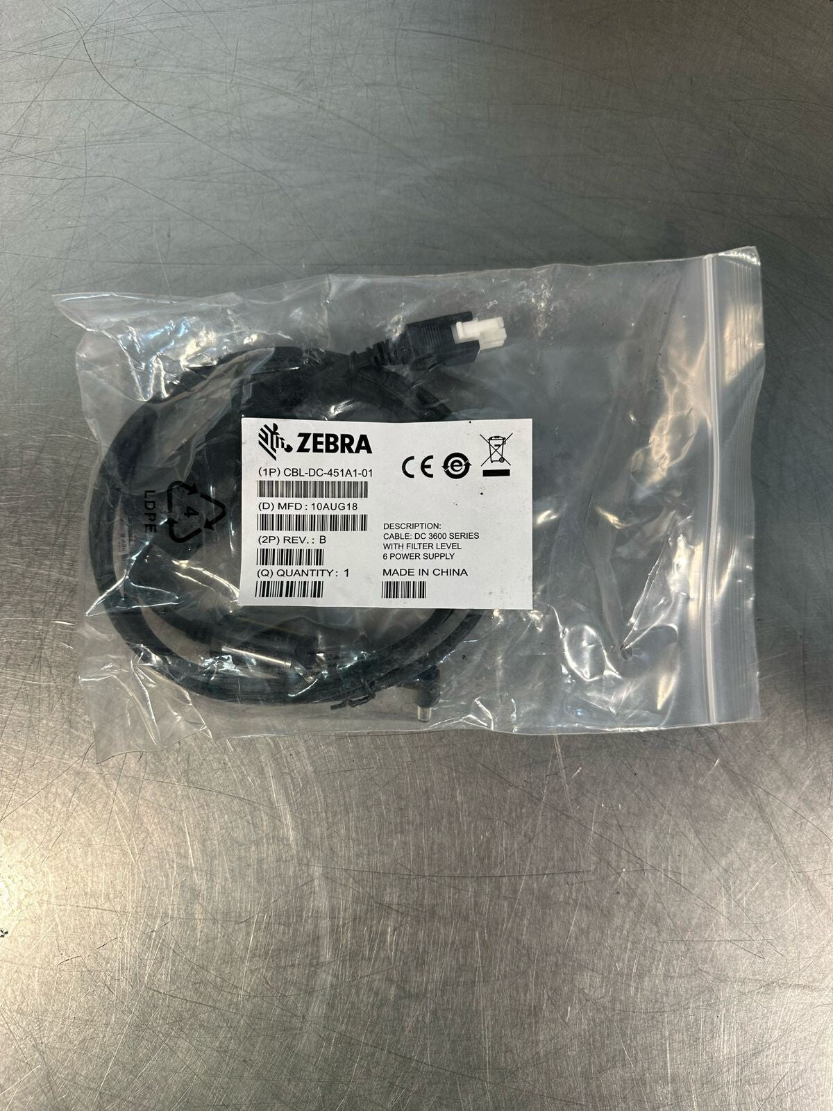 Zebra CBL-DC-451A1-01 DC 3600 w. Filter Level 6 power Supply  NEW  (5.3.5)