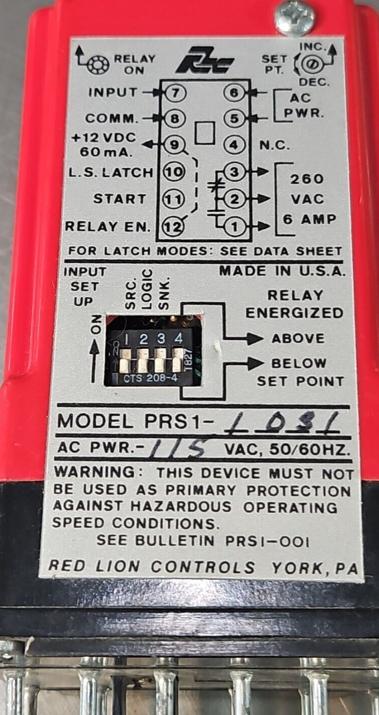 Red Lion Controls PRS1-1031 Plug-In Speed Switch                          loc4C4