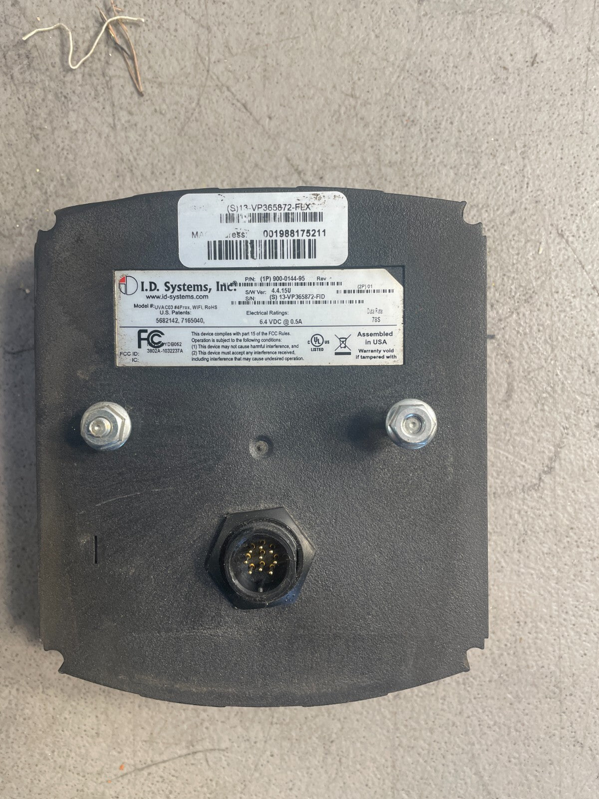 ID SYSTEMS UVAC-03 Gray Rev A Keypad LCD Display Vehicle Asset Communicator @1D
