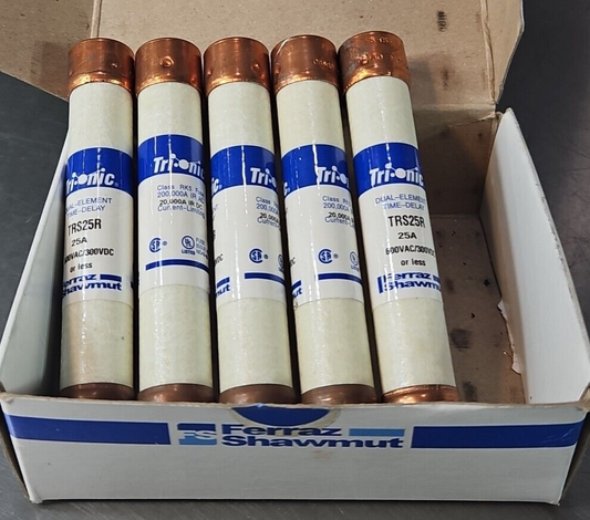 Ferraz Shawmut TRS25R Fuse Tri-onic 25A 600vac/300vdc LOT W/5            loc4D28