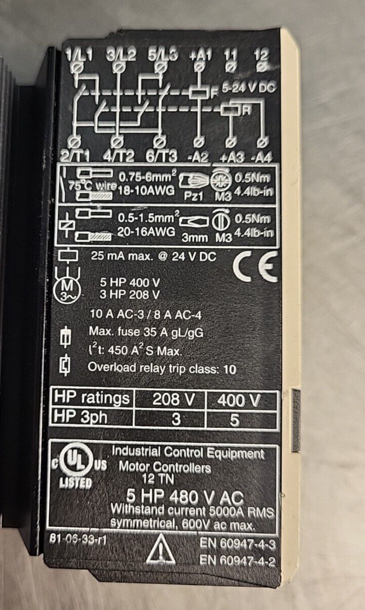 Eaton NSB S511E10N3D Other Contactors 3P 10A 480V 50/60Hz (BIN 3.3.4)