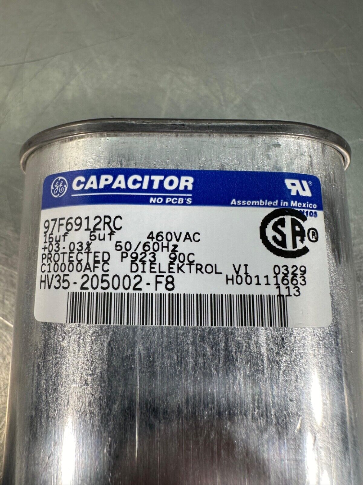 General Eletric 97F6912RC  Capacitor  Hv35-205002-F8 460Vac (4D-42)