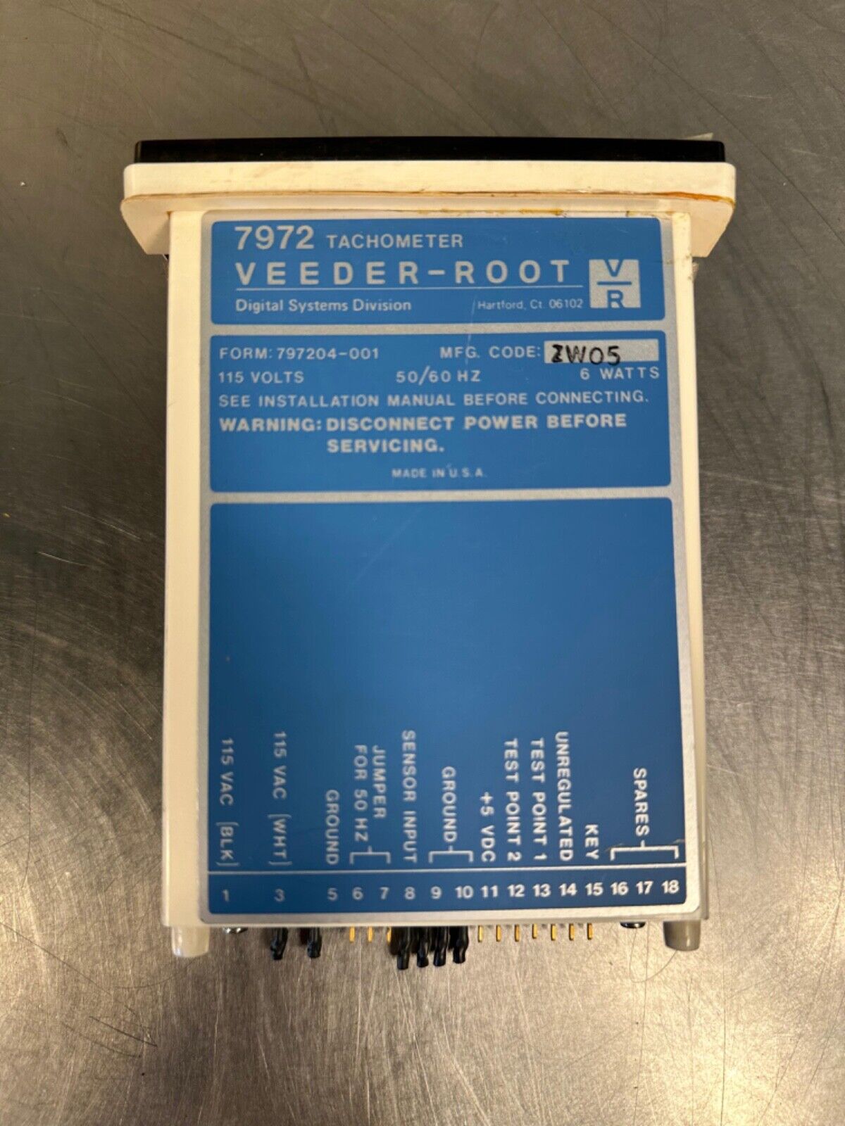 Veeder-Root 7972 Tachometer / Root 7972 (2F-8)