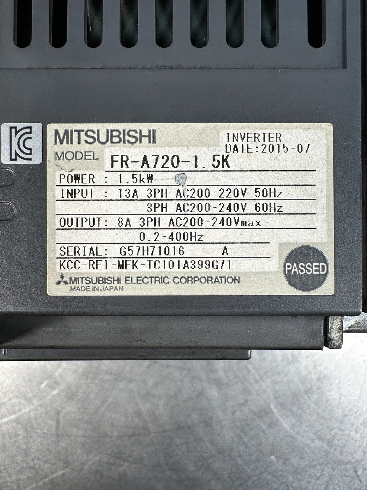 MITSUBISHI FR-A720-1.5K (BIN-2.4.5)