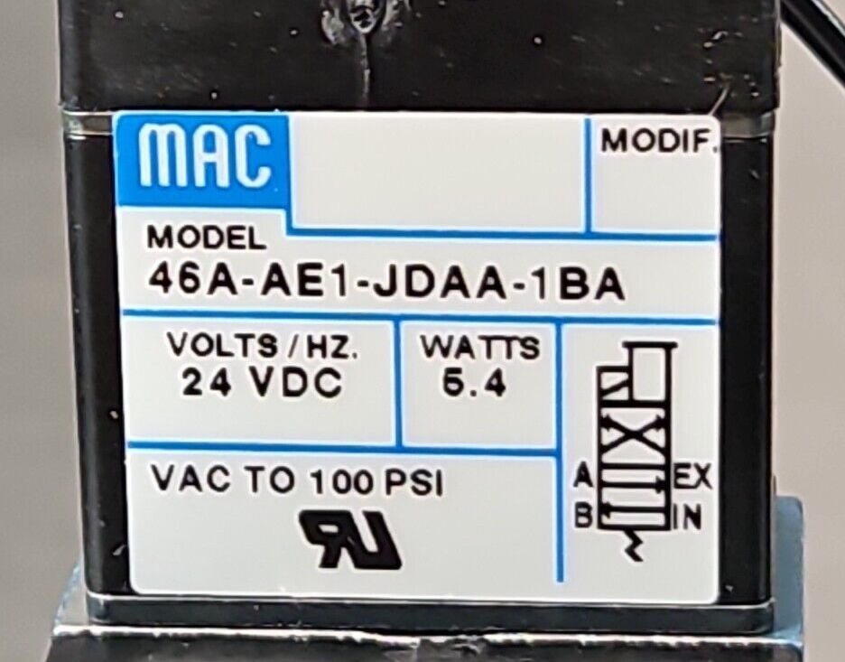 MAC 46A-AE1-JDAA-1BA Solenoid Valve                                     (BIN423)