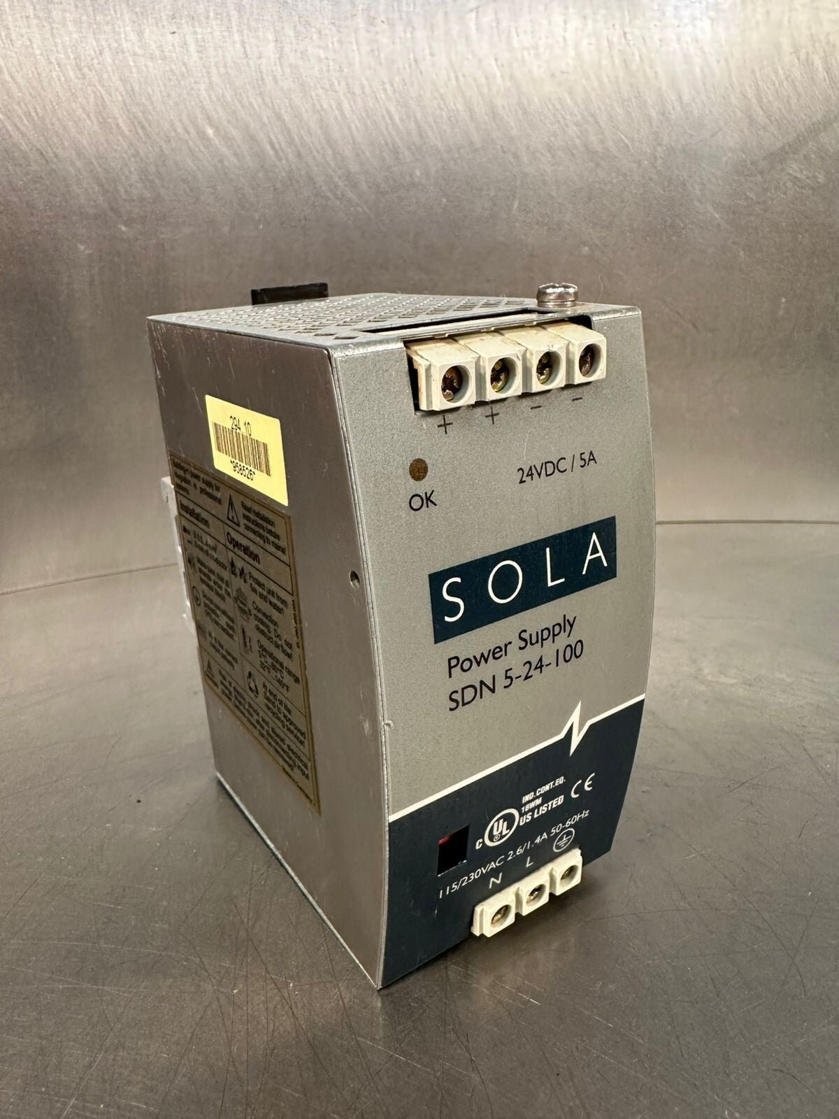 Sola Power Supply SDN 5-24-100 115/230VAC 2.6/1.4A 50-60Hz         (3.5.2)