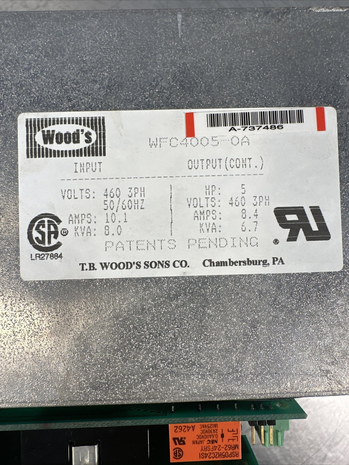Woods WFC4005-0A E-Trac AC Inverter Drive Refurbished NO COVER       (BIN-2.2.5)