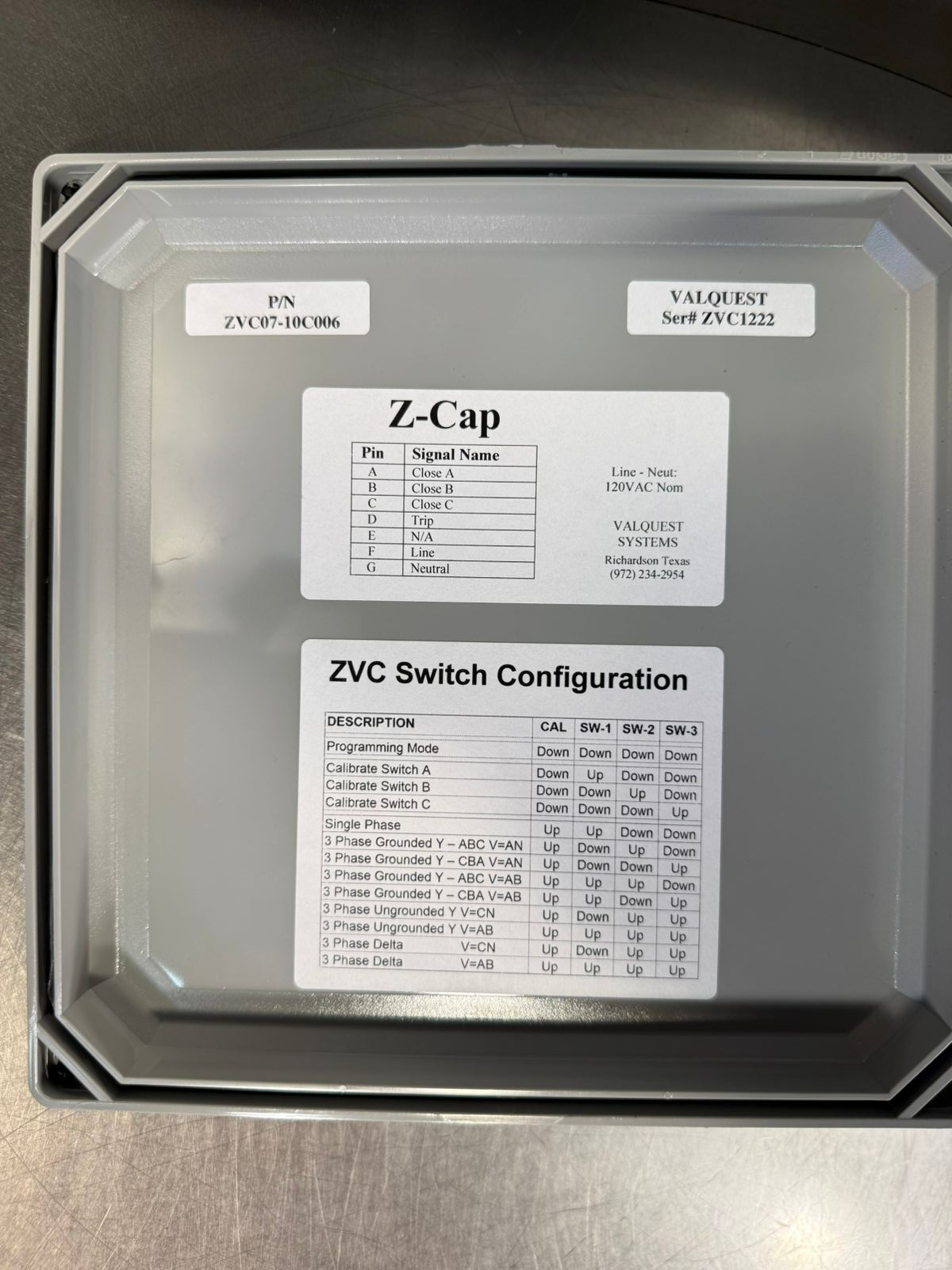Valquest Z-cap Zero Voltage Closing Control ZVC07-10C006           (9.4.2)
