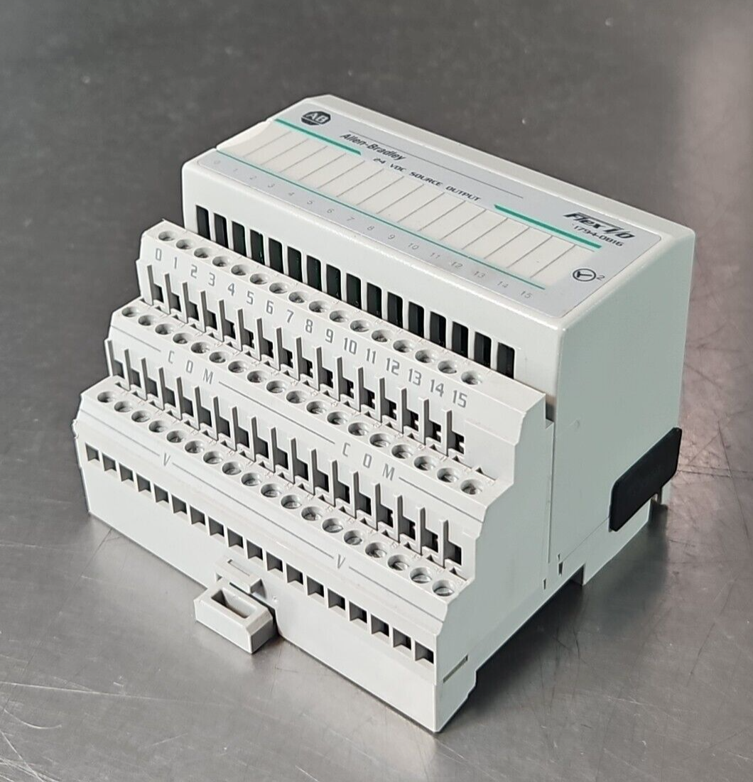 Allen Bradley 1794-OB16 24VDC Source Flex I/0 Output Module w/ T. Base  (BIN453)