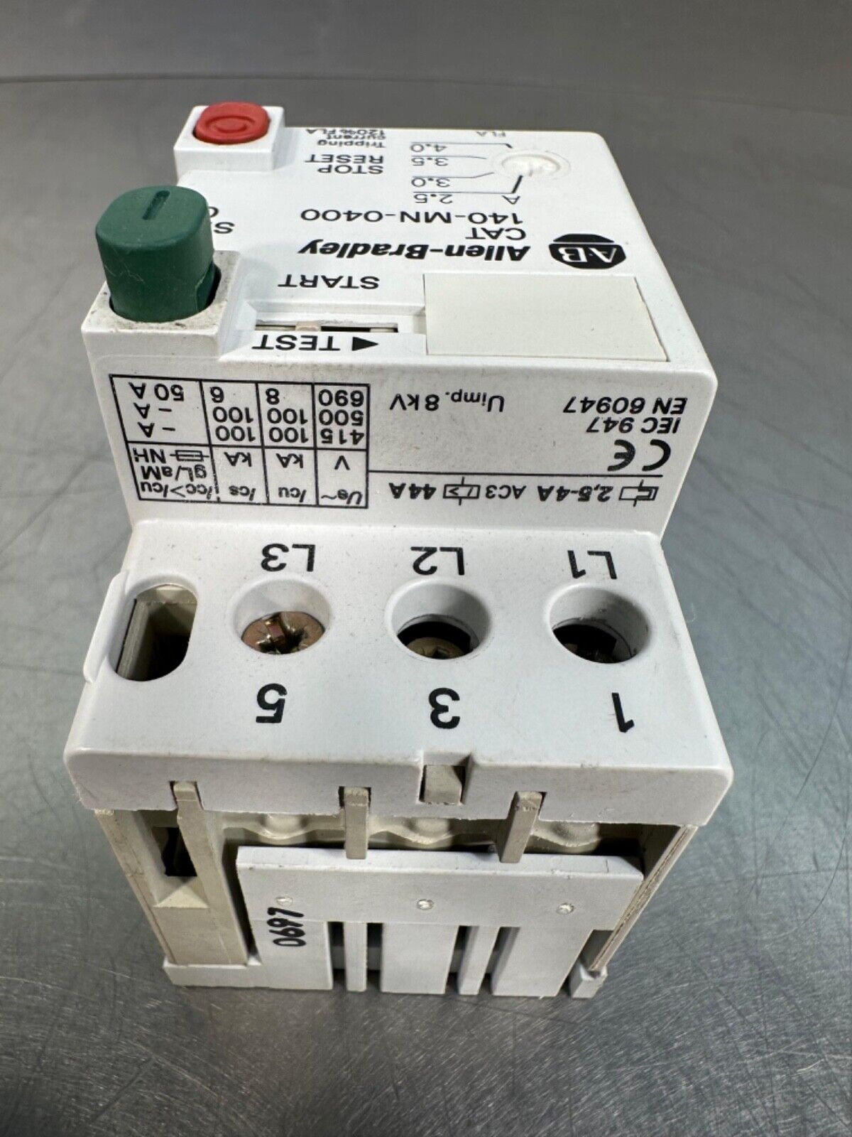 Allen Bradley 140-MN-0400 Manual Motor Starter Ser C Overload (4D-17)