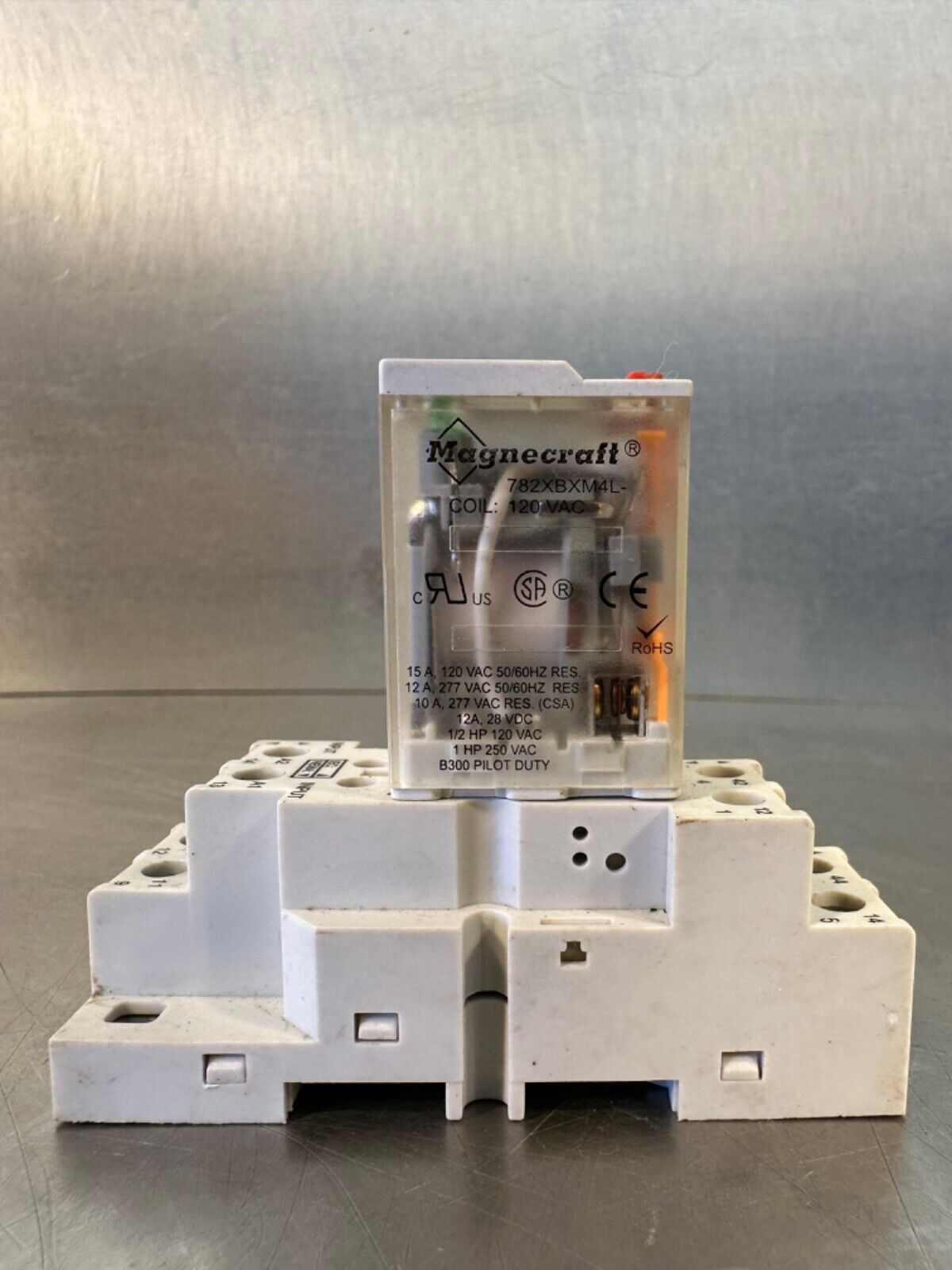Schneider E. Magnecraft 782XBXM4L 120VA Coil with 70-782D8-1 base (4D-37)