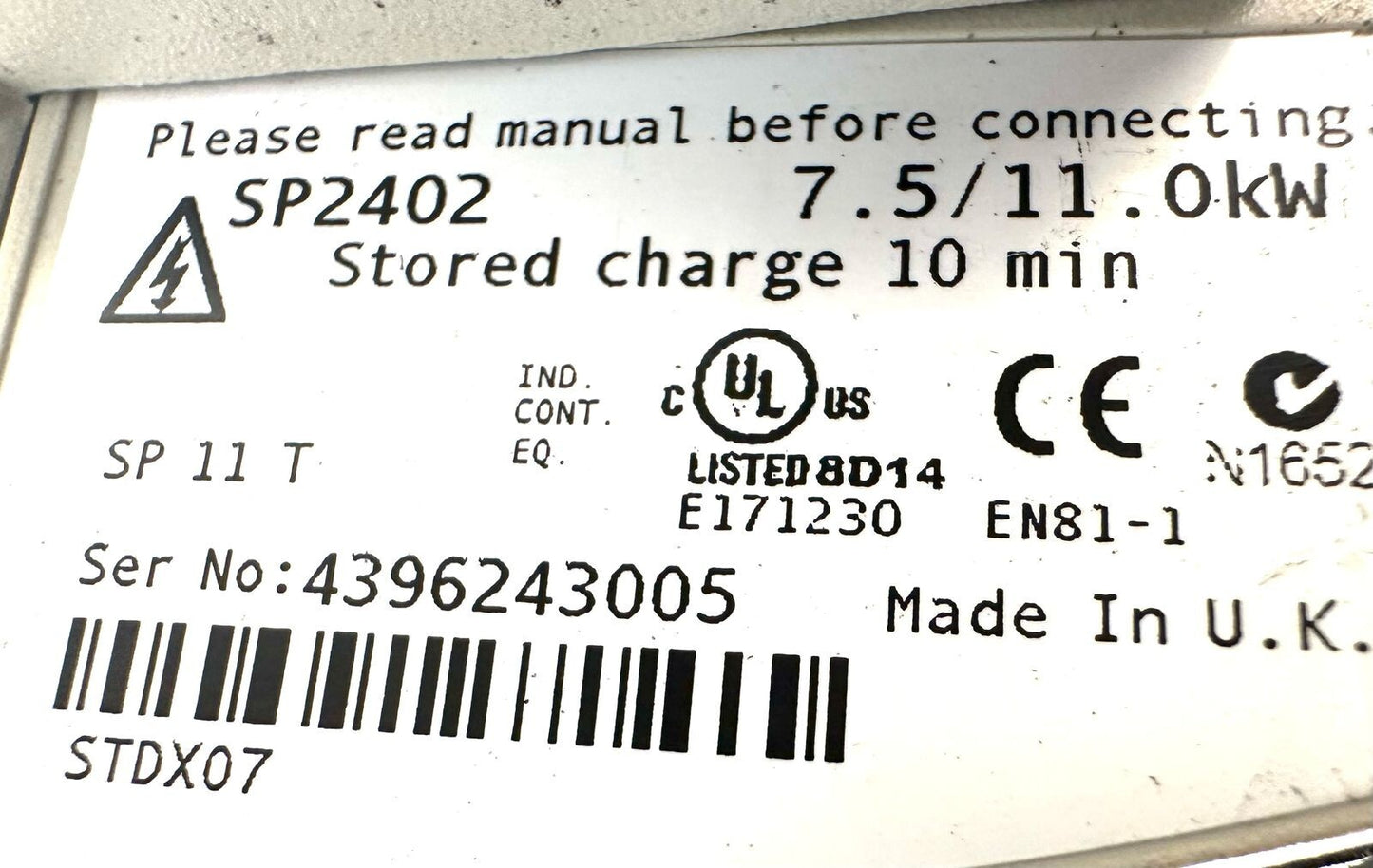 Emerson Unidrive SP2402 AC DRIVE 10.0/15.0HP 380-480V 21.0A (6.2.5)