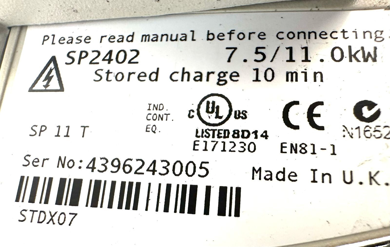 Emerson Unidrive SP2402 AC DRIVE 10.0/15.0HP 380-480V 21.0A (6.2.5)