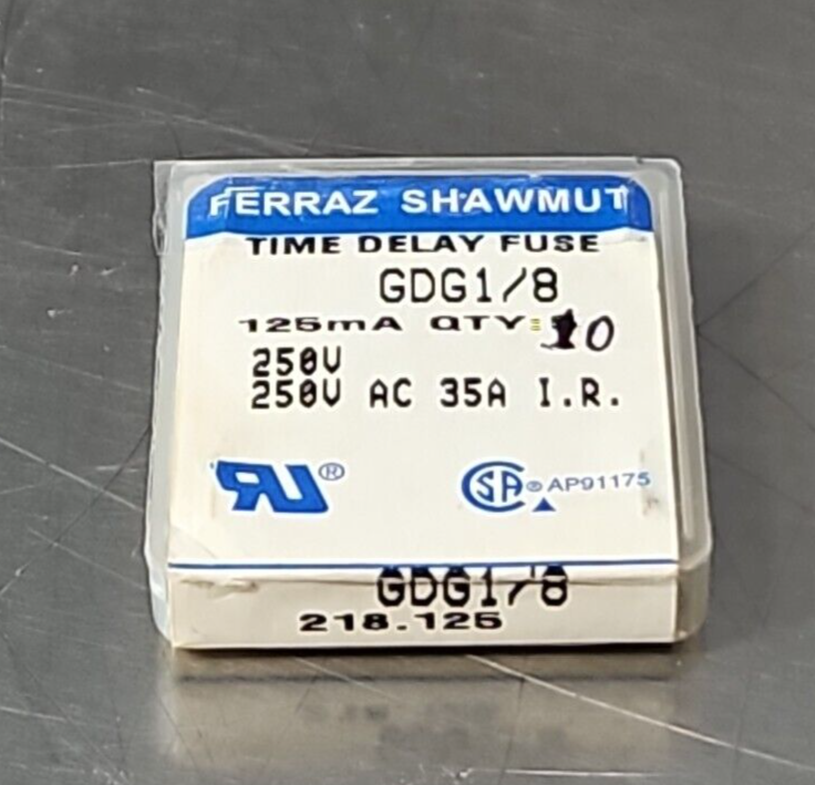 Ferraz Shawmut GDG1/8 Mini Fuse 125mA 250Vac  box w/10                   loc4E17