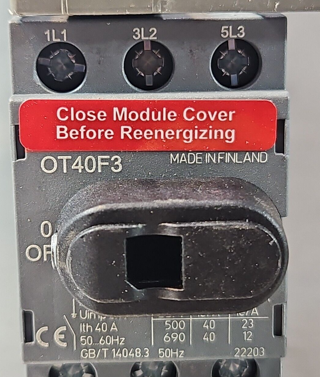 ABB OT40F3 Disconnect Switch 40A 3P                                     (BIN411)