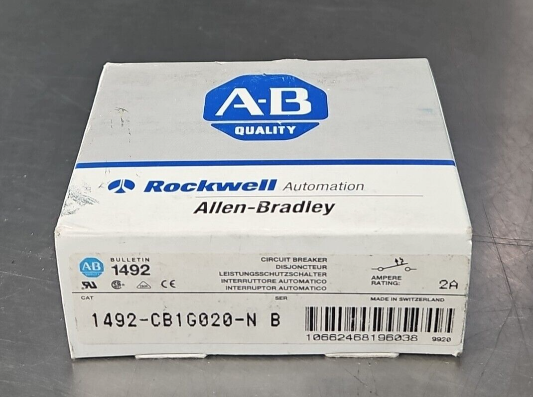 Allen Bradley 1492-CB1 G020N Ser:B 2A Circuit Breaker                     loc4B9