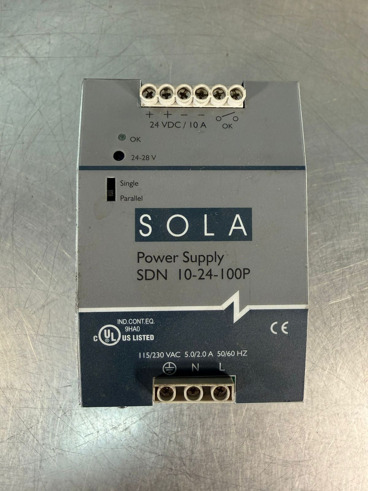 Sola SDN-10-24-100P Power Supply Mod. 115/230Vac 5.0/2.0A 50/60Hz  (5.4.2)