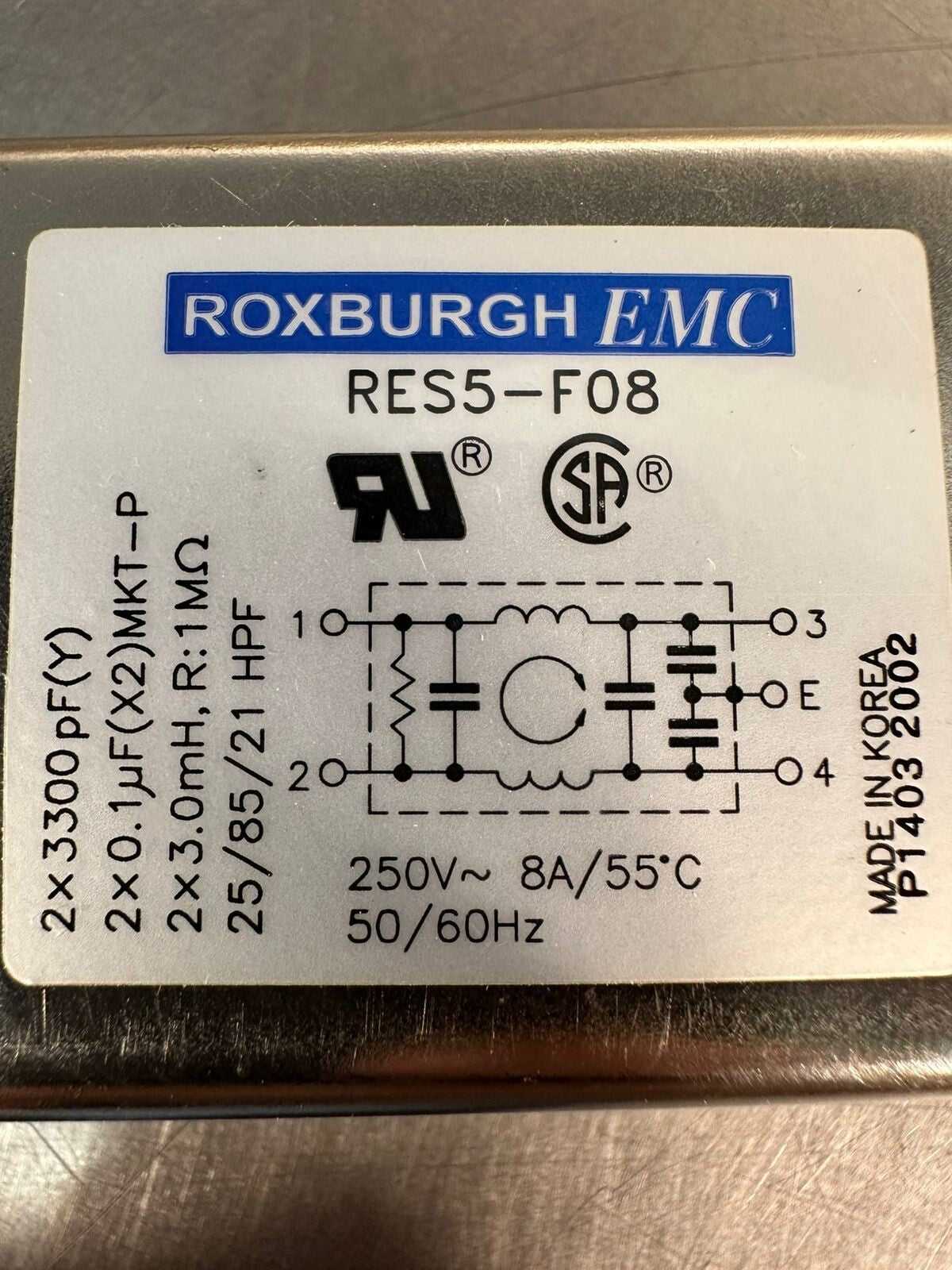 Roxburgh Emc RES5-F08 250V~ 8A/55*C 50/60 Hz                        (2.1.3)