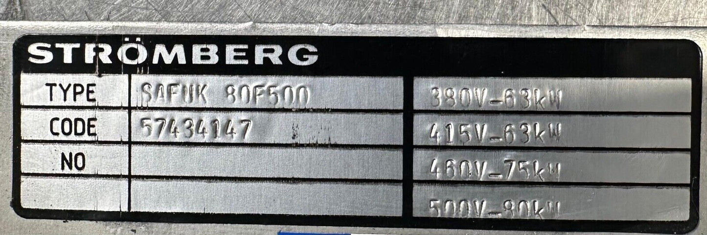 Stromberg Electrical Supply Safuk 80F500 (1D-26)