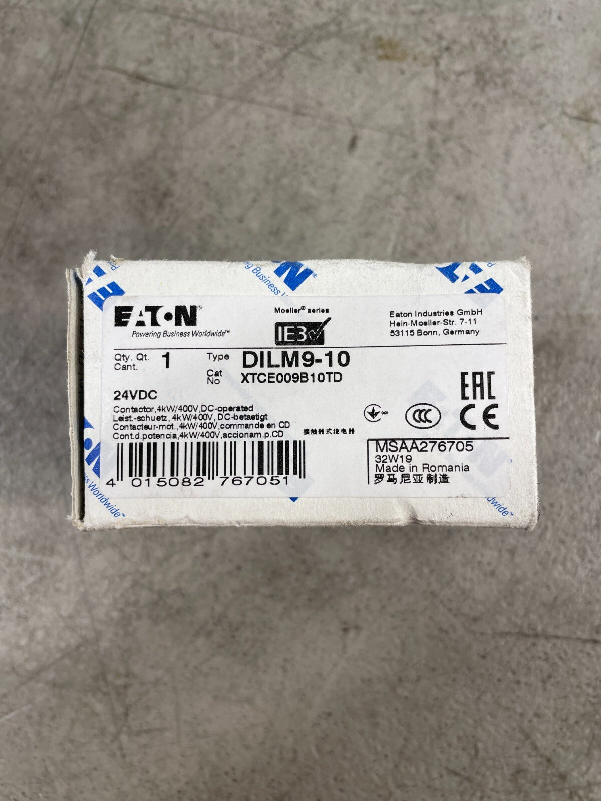 EATON DIL M9-10 XTCE009B10 TD 240v 4-Pole 5 hp Coil AC Contactor Relay @3.3.5