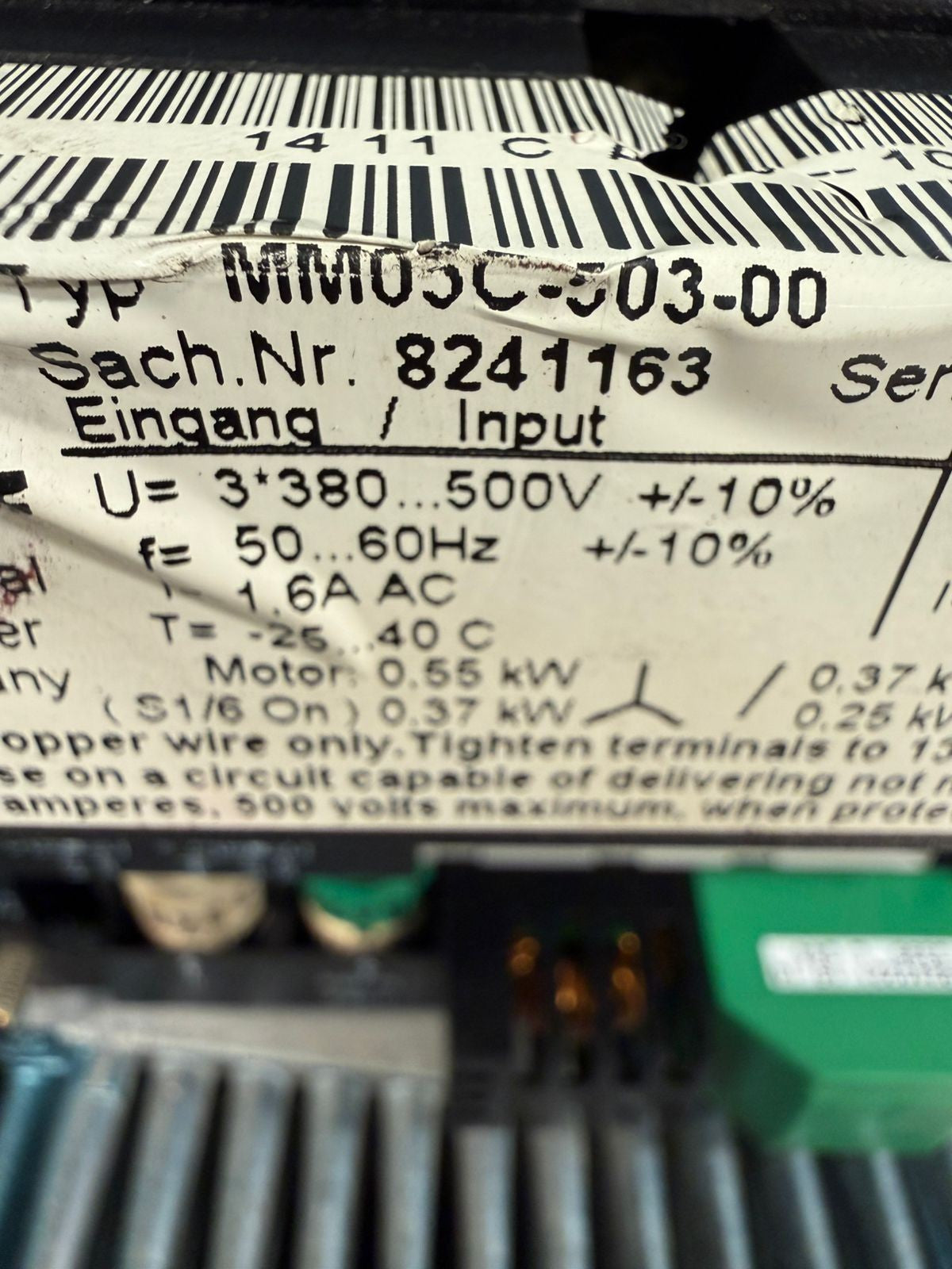 Sew Eurodrive MM05C-503-00 Movimot Control                        (3.2.3)
