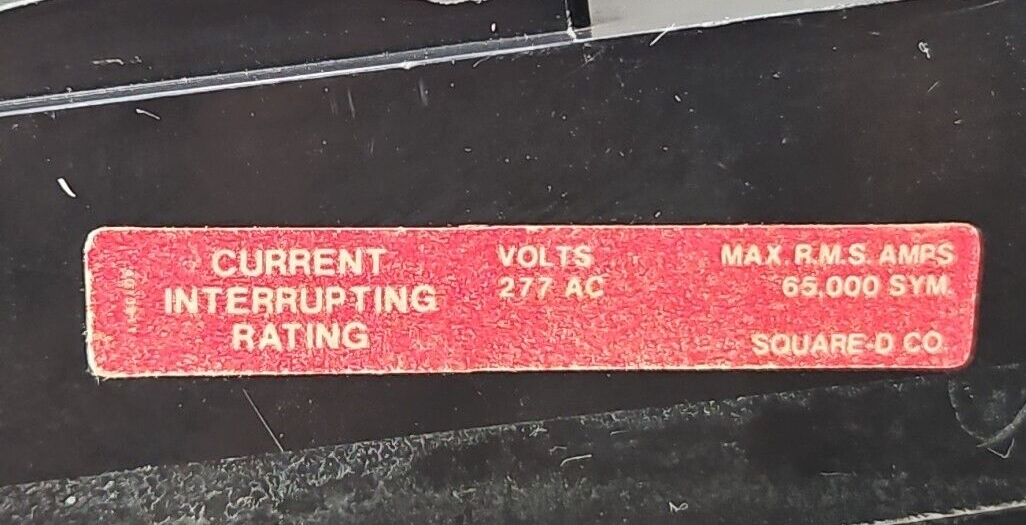 Square D FA14015B  15 Amp 277V 1 Pole I Line Circuit Breaker            (BIN252)