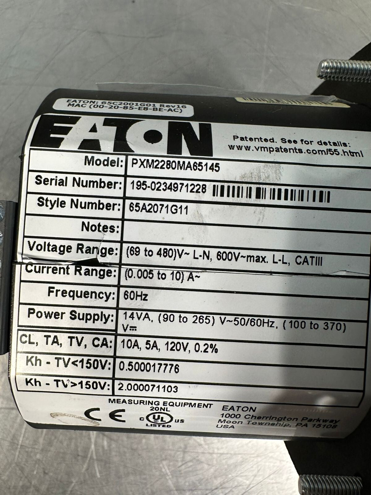 Eaton PXM2280MA65145 Power Metter PXM 2000 (7.3.4)