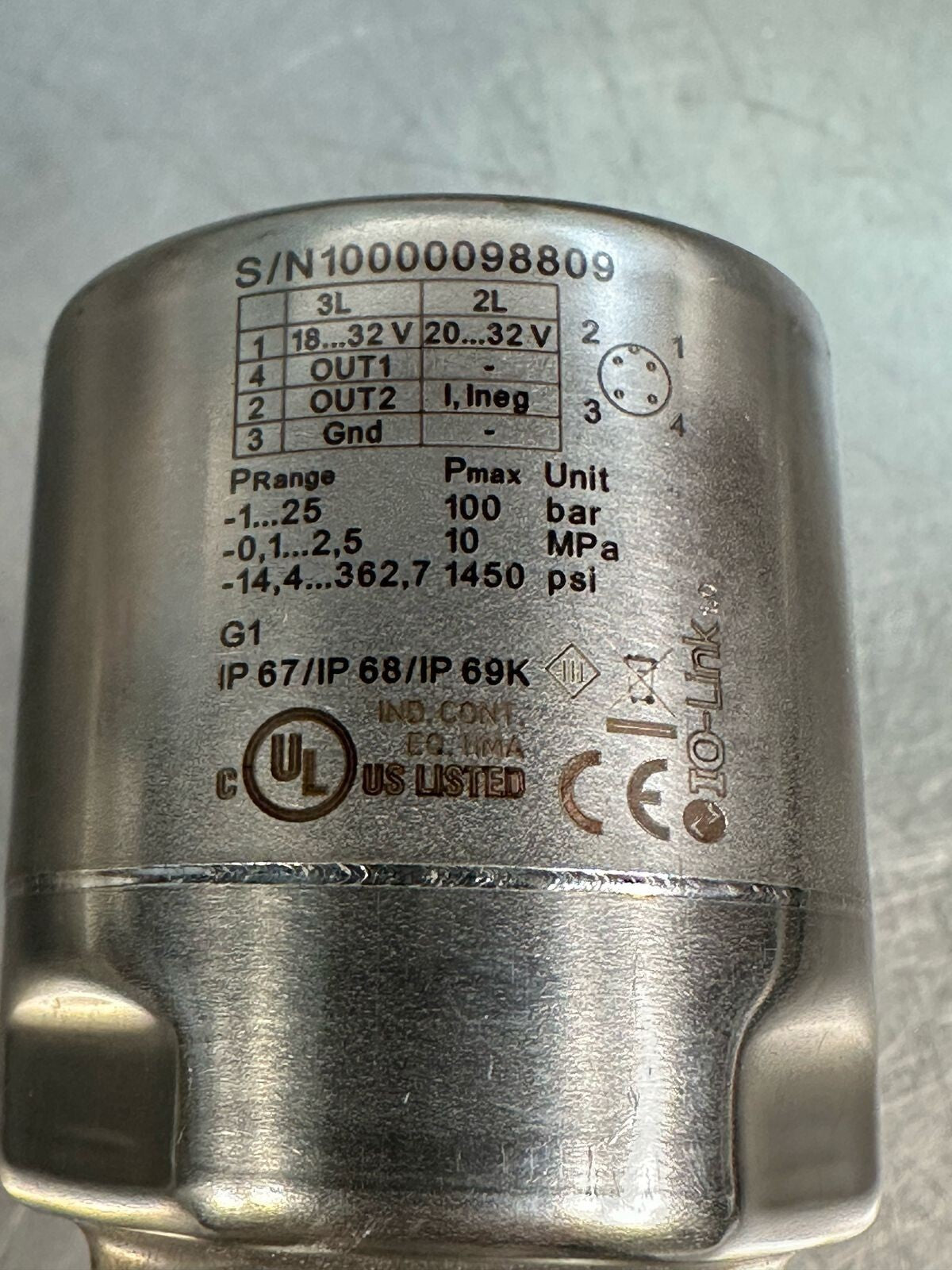 Ifm  PI2893 Flush Pressure Sensor Display                    (4.5.3)