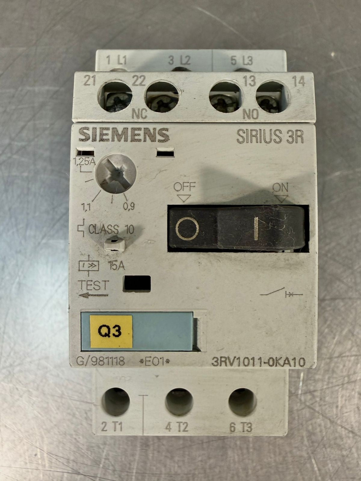 Siemens 3RV1011-0KA10 Motor Start.Protector Circuit Break 0.9-1.25A (7.4.2)