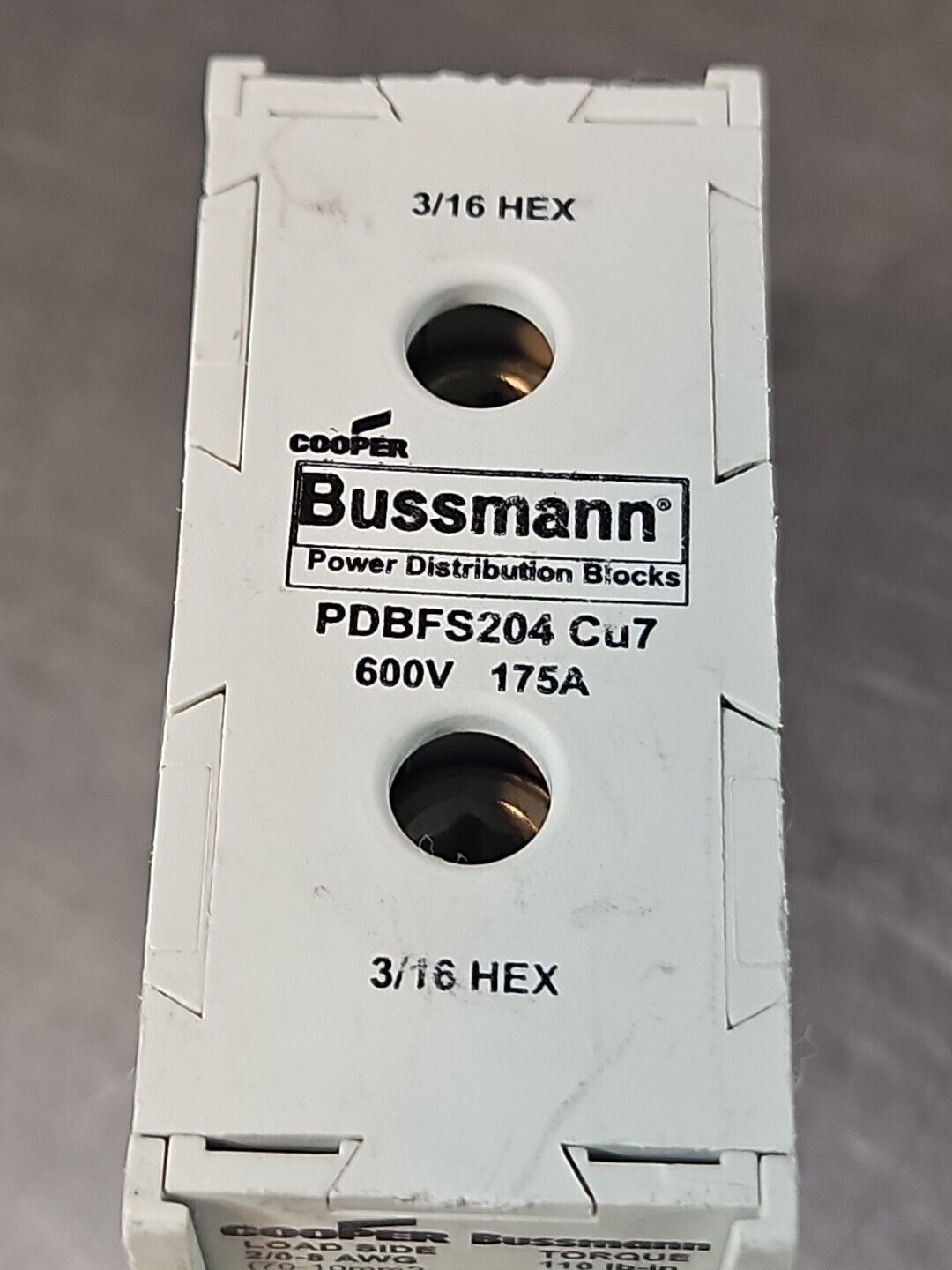 Cooper Bussmann PDBFS204 Cu7 600V 175A Power Distribution Block          loc4B22