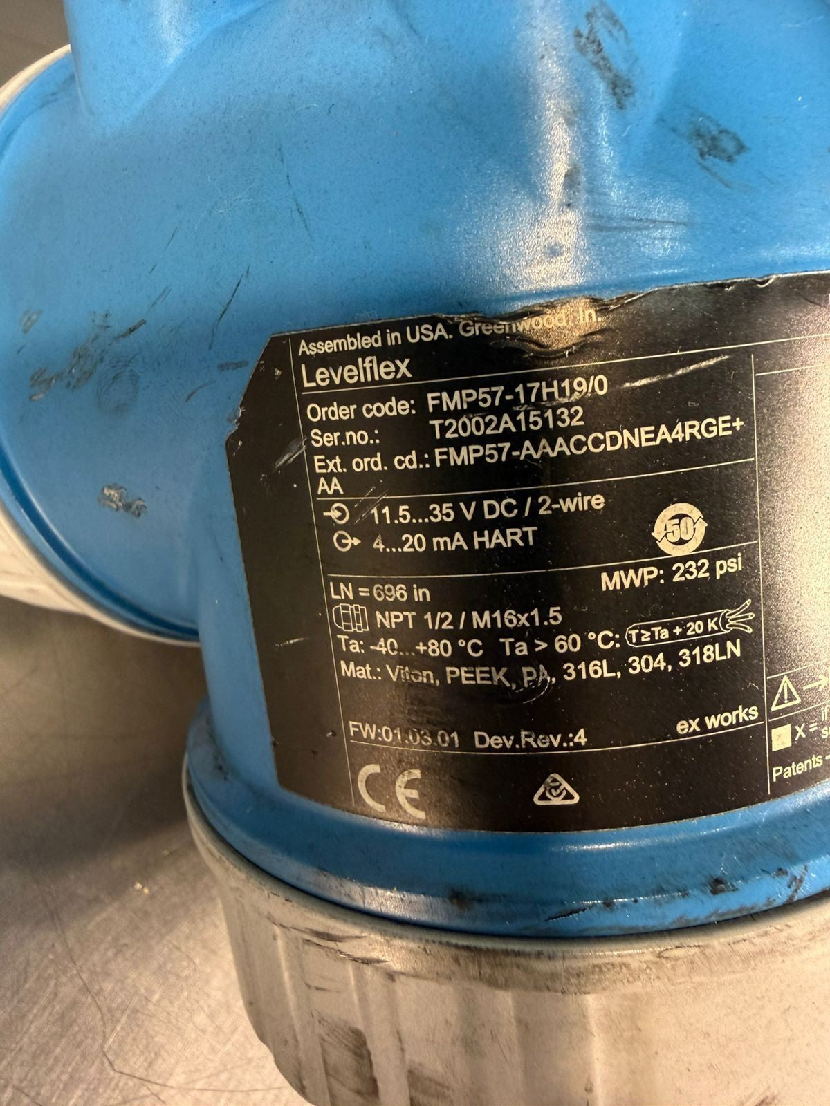 Endress Hauser IP68/66 Type 4X / 6P Encl. FMP57-17H19/0           (11.6.4)