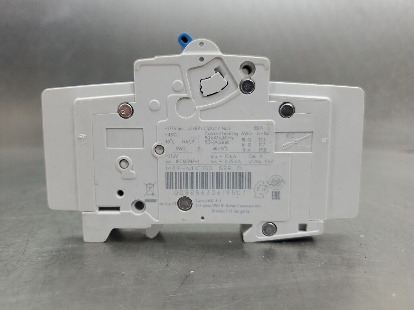 Allen-Bradley 1489-M1C150 Ser D Circuit Breaker, 15A.                      4C-13