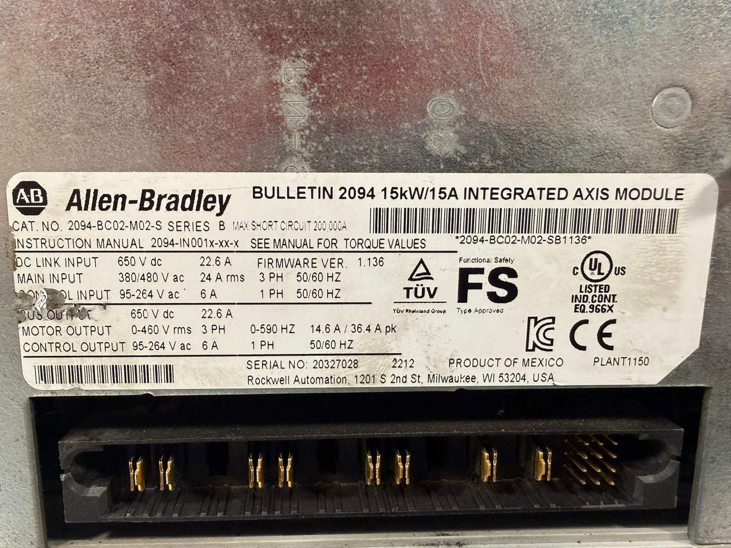 Allen-Bradley 2094-BC02-M02-S Serie B Kinetix 6000                (12.3.7)