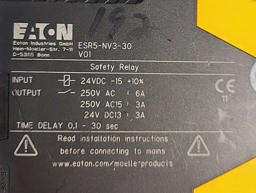 Eaton  ESR5-NV3-30  Cutler  Hammer   Safety Relay    (BIN 3.2.3)