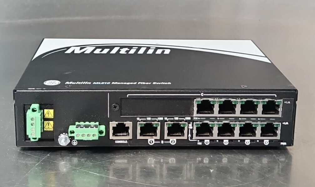 GE Multilin ML 810 Managed Switch Model ML81024VDPC1H1C8X               (BIN244)
